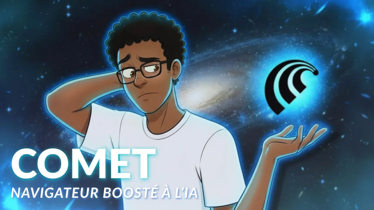 Illustration Comet - Navigateur boosté à l'IA avec thème cosmique